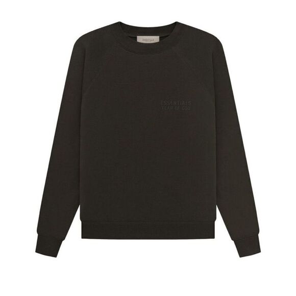 Fear of God Essentials Crewneck Sweatshirt Off Black NWT Size XS - Picture 1 of 10